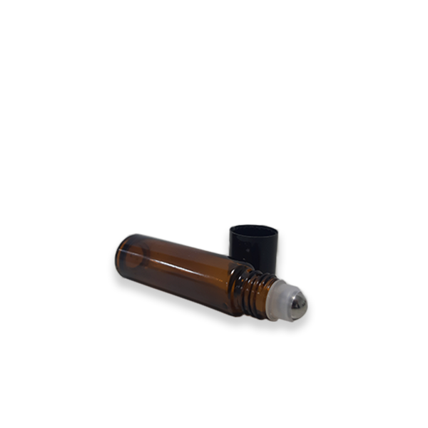 Rollon 10 ml (Frasco Vidro Âmbar Rollon  Premium com Tampa Preta/Prata)  - Manipule - Farmácia de Manipulação no ABC