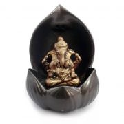 Incensário Cascata de Fumaça Flor de Lótus com Ganesha (10cm)
