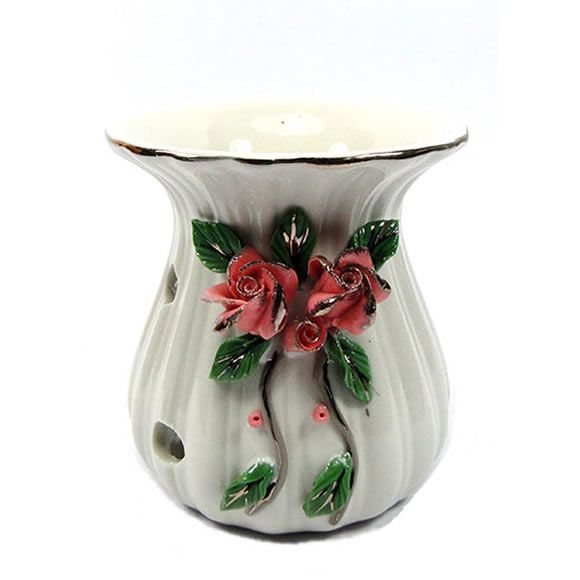 Aromatizador em Cerâmica com Flores Rosas (9cm)