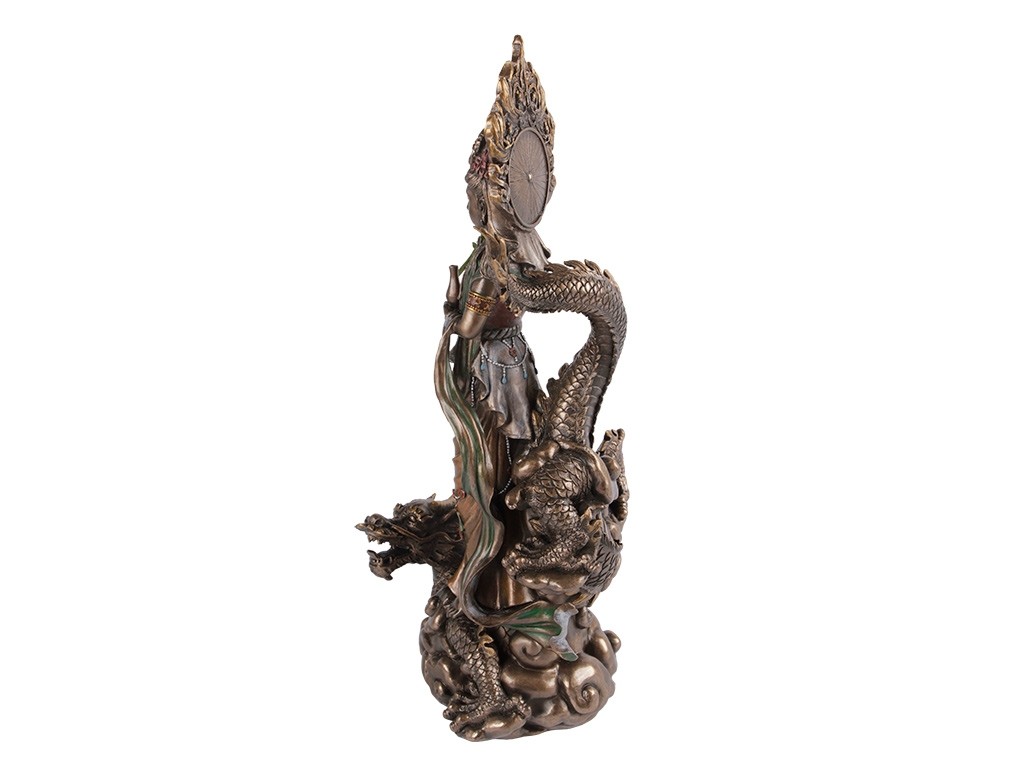 Escultura Kuan Yin com Dragão (35cm)