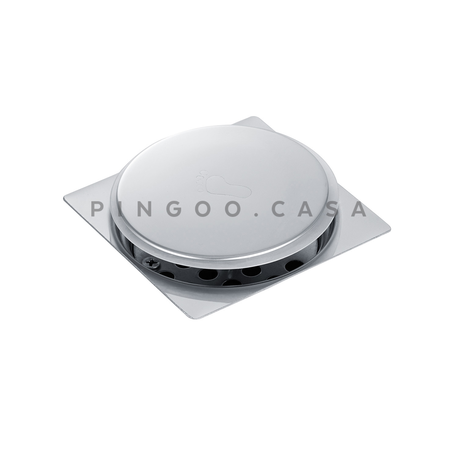 Ralo Click Up Quadrado Para Chão 10Cm Inox Pingoo.casa - Prata