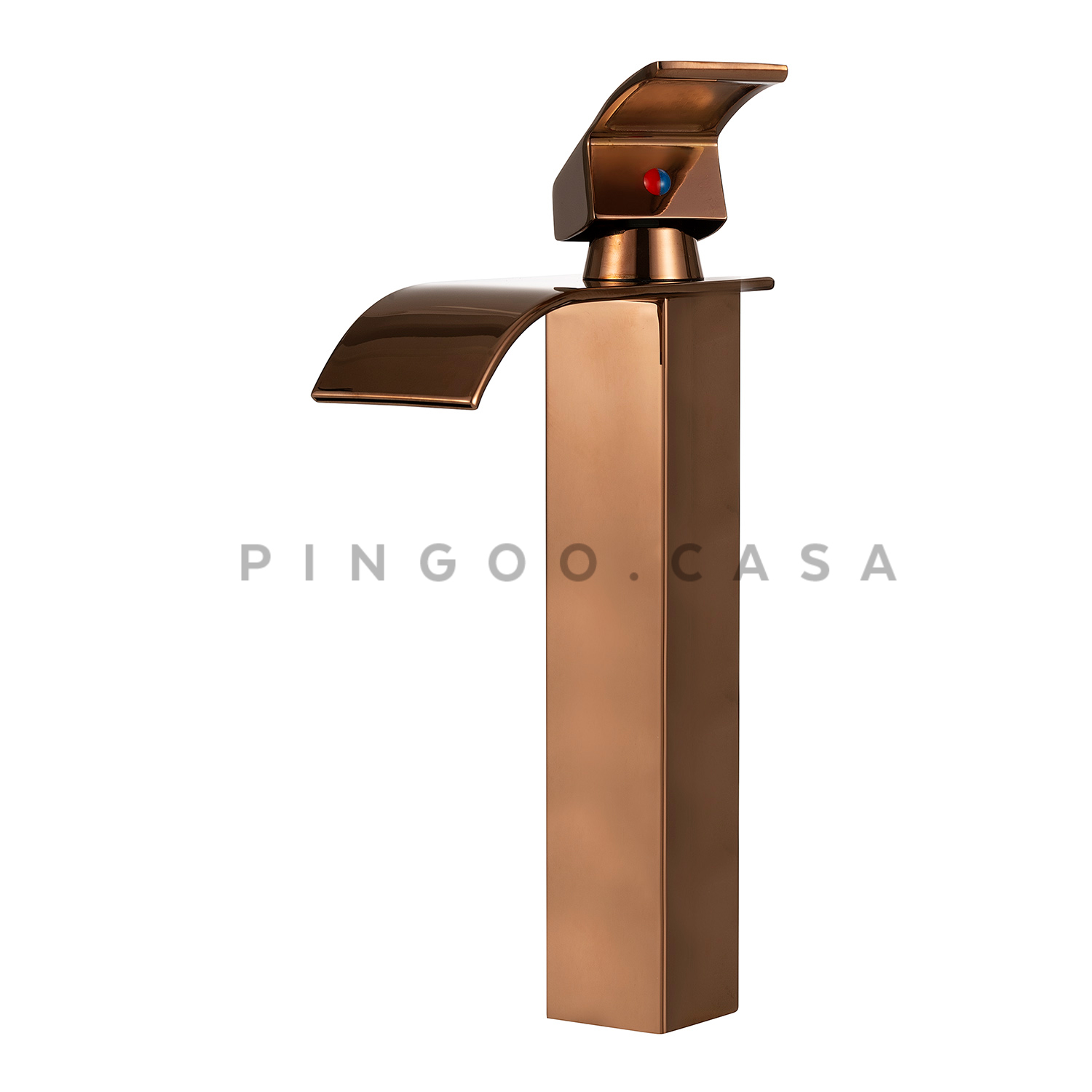 Torneira Para Banheiro Cascata Misturador Monocomando Alta Paraná Pingoo.casa - Dourado Rose