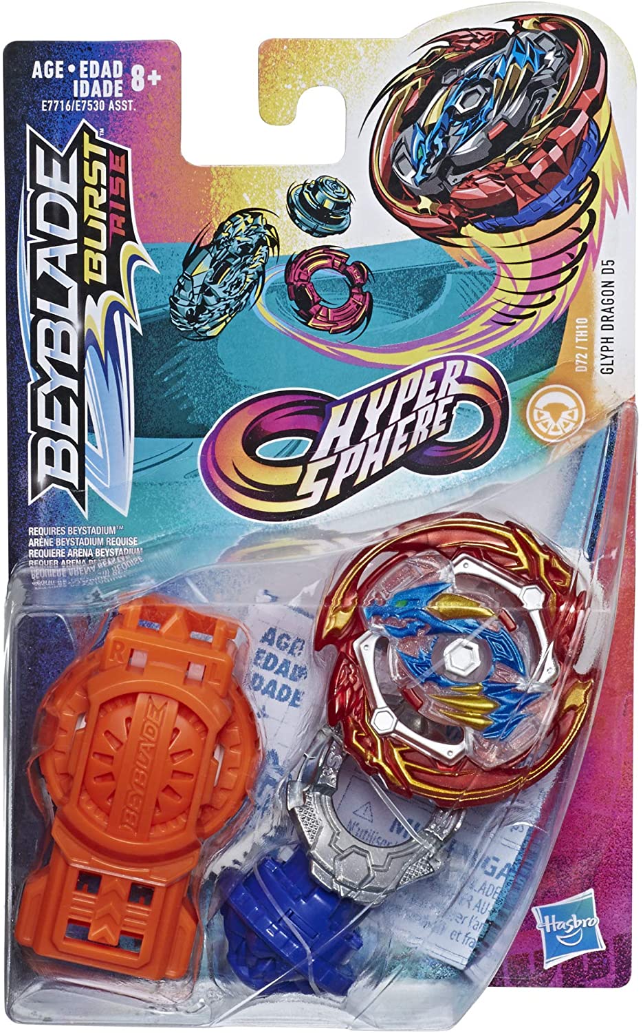 Beyblade Glyph Dragon D5 Hyper Sphere + Lançador - Hasbro