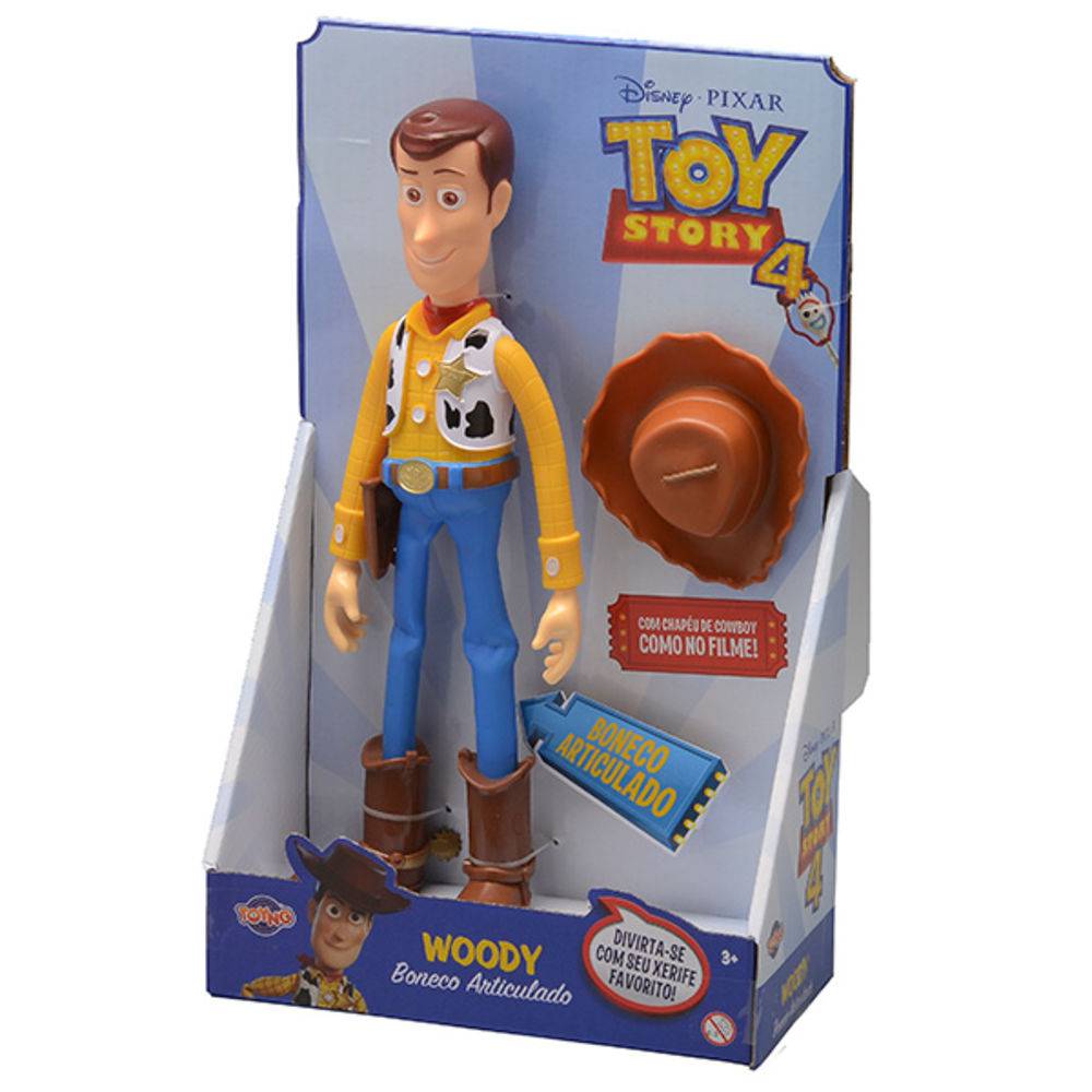 Boneco Toy Story 4 - Woody Grande 30cm - Toyng Disney Pixar