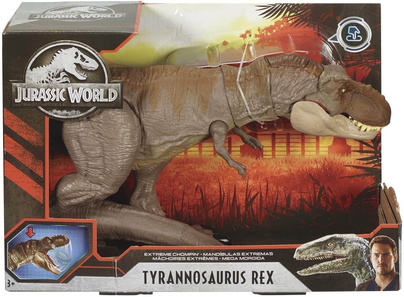 Dinossauro Tiranossauro Rex Mordida - Jurassic World Mattel