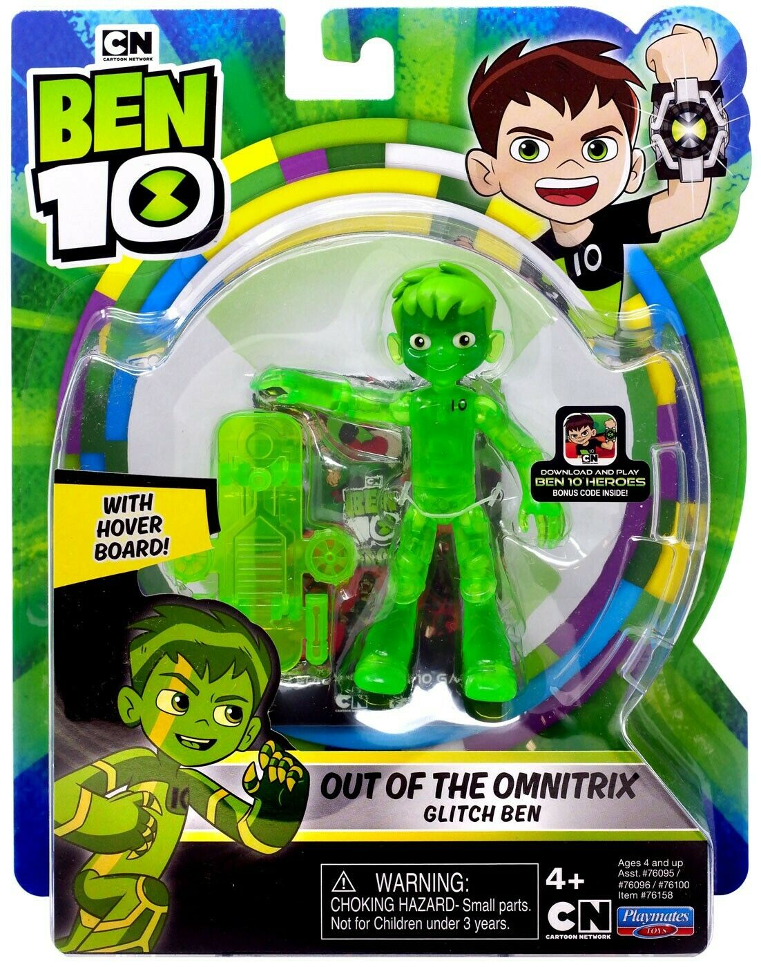  Figuras De Ação Ben 10 - Boneco Glitch Ben Fora do Omnitrix - Original Sunny