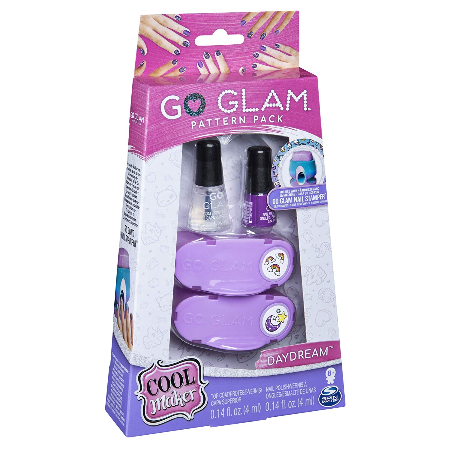 Go Glam - Kit de Esmalte Roxo - Kit de Decorar Unhas - Sunny