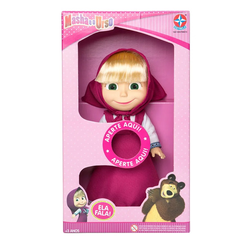 Boneca Masha E O Urso 35cm - Brinquedo com Som - Estrela 