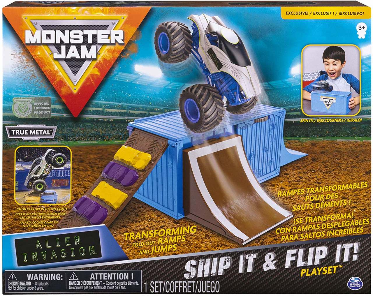 Pista Monster Jam - Playset Ship It & Flip It !! - Original