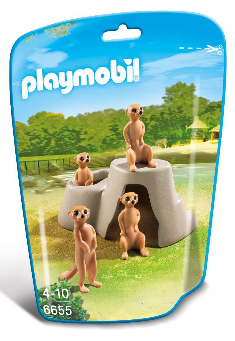 Saquinho Playmobil Animais Zoo - Família de Suricate - 6655