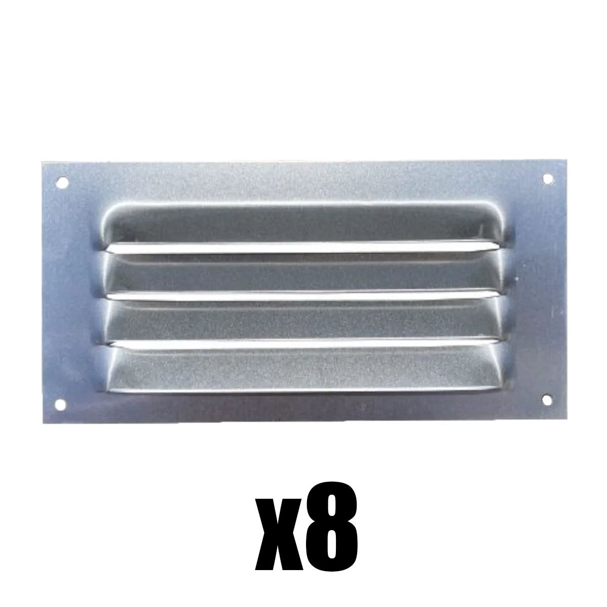 Grade De Ventilação De Alumínio Com Tela 20x10cm Kit 08 unid