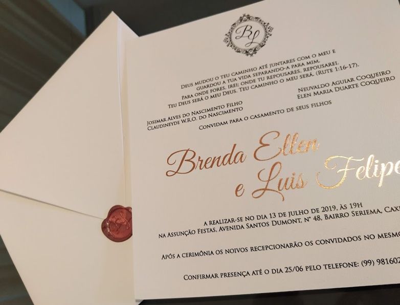 Convite Brenda Ellen e Luis Felipe 