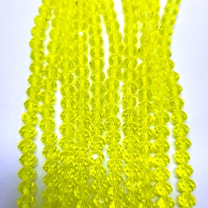 Fio de Cristal Chinês - Amarelo transparente - 6mm