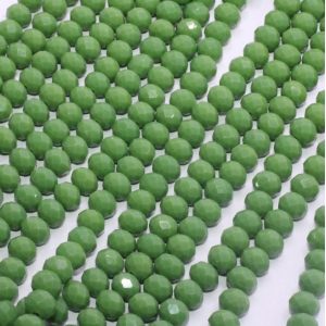 Fio de cristal chinês Verde  Leitoso  8mm