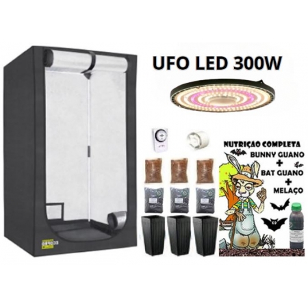 KIT CULTIVO INDOOR ESTUFA PRO BOX 80 UFO GROW LED 300W
