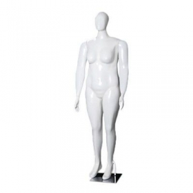 Manequim de fibra feminino Comac na cor branco ET Plus Size modelo 11M.BR