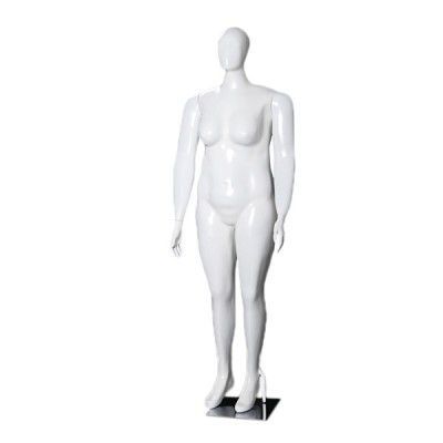 Manequim de fibra feminino Comac na cor branco ET Plus Size modelo 11M.BR