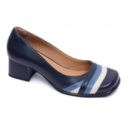 Sapato Vintage em couro Prosperidade Azul