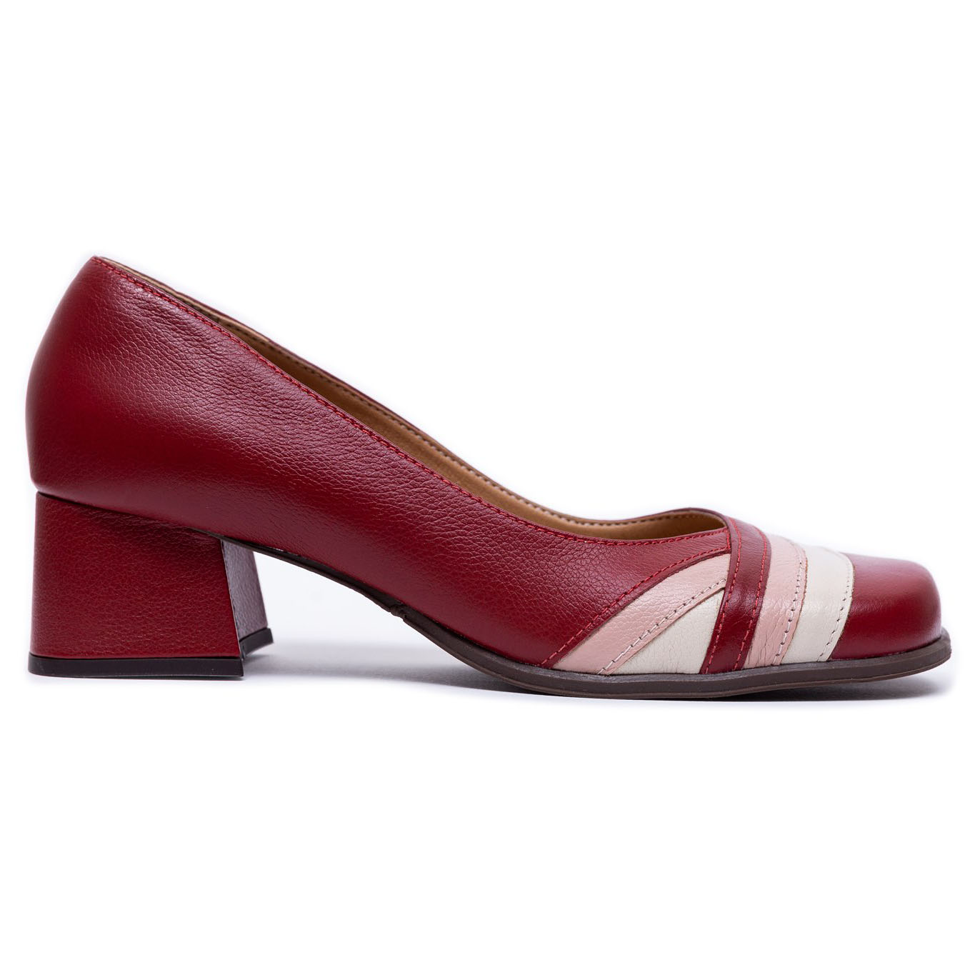 Sapato Vintage em couro Prosperidade Vermelho