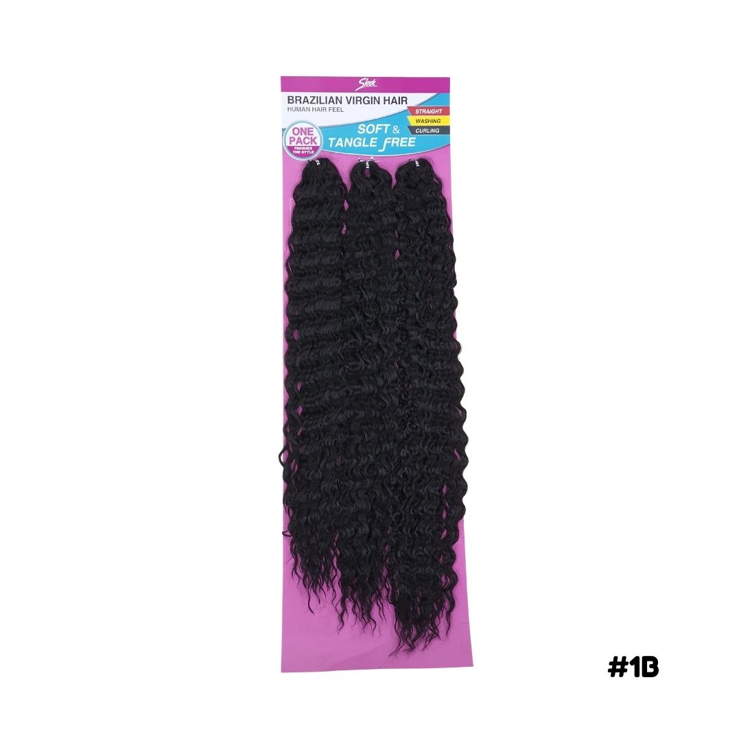 Cabelo Bio Fibra cacheado Azurita Crochet - Brazilian Virgin hair - Sleek