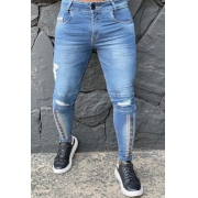 Calça Codi Jeans Skinny Azul Claro Detalhe Perna