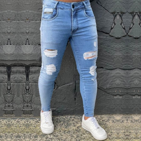 Calça Jeans Skinny Codi Azul C Destroyed New Style
