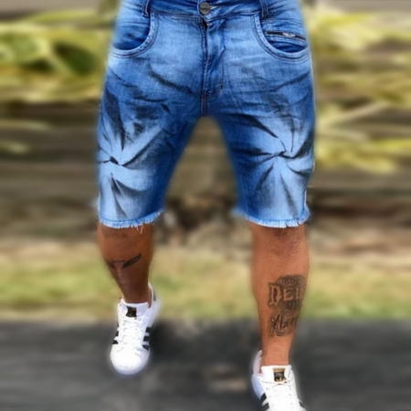 Short Jeans Codi Destroyed Azul Effects Black