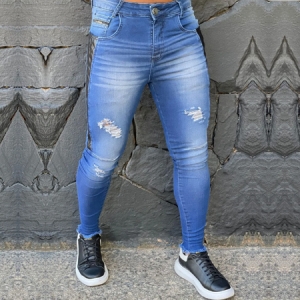 Calça Skinny Codi Azul Jeans Detalhe Lateral