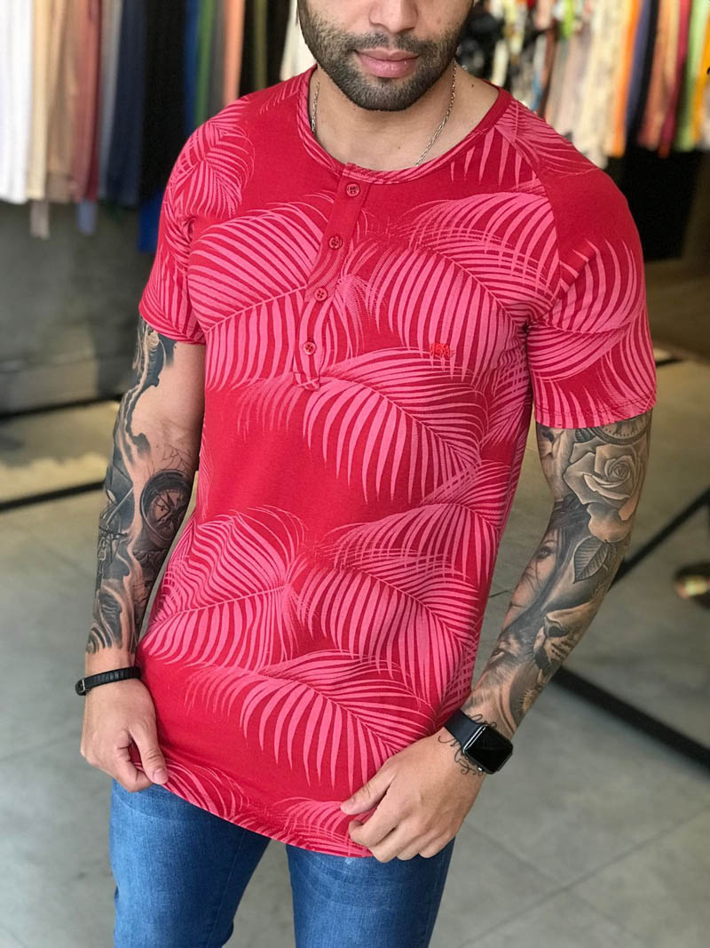 Camiseta Florida M Artt Vermelha  - Harpia Moda - Moda Masculina & Acessórios