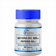 Betaína Hcl 300 mg + Pepsina 40 mg 90 Cápsulas