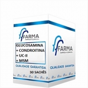 Glucosamina 1,5g + Condroitina 1,2g + UC-ll 40mg + MSM 300mg 30 Sachês Sabor Laranja