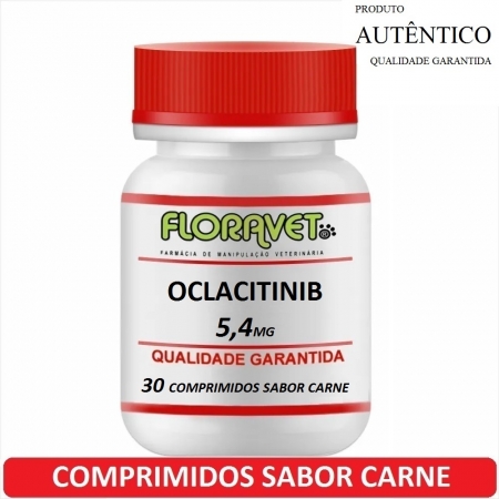 Oclacitinib 5,4mg Pote 30 Comprimidos Sabor Carne - Uso Veterinário