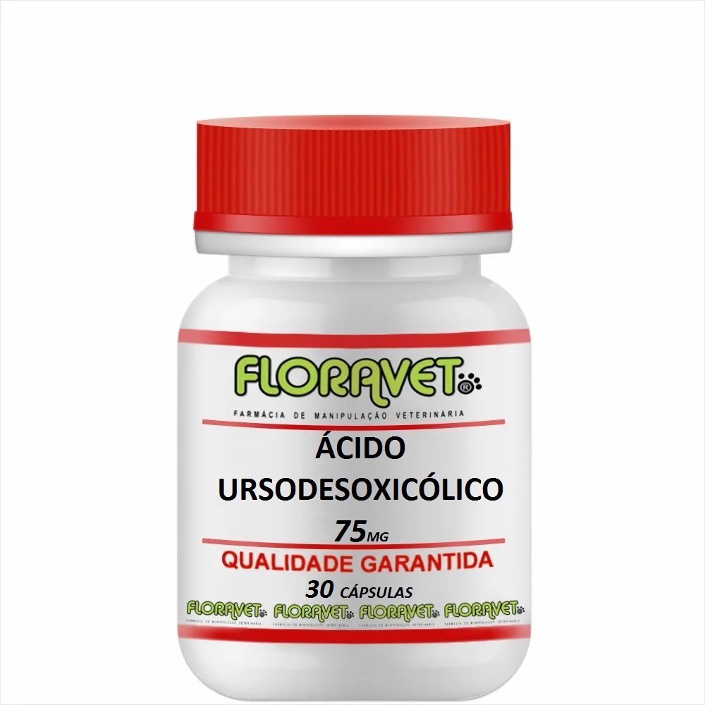 Ácido Ursodesoxicólico 75mg Pote 30 Cápsulas - Uso Veterinário