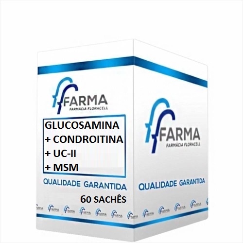 Glucosamina 1,5g + Condroitina 1,2g + UC-ll 40mg + MSM 300mg 60 Sachês Sabor Laranja