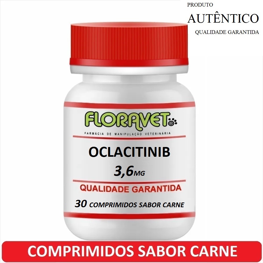 Oclacitinib 3,6mg Pote 30 Comprimidos Sabor Carne - Uso Veterinário