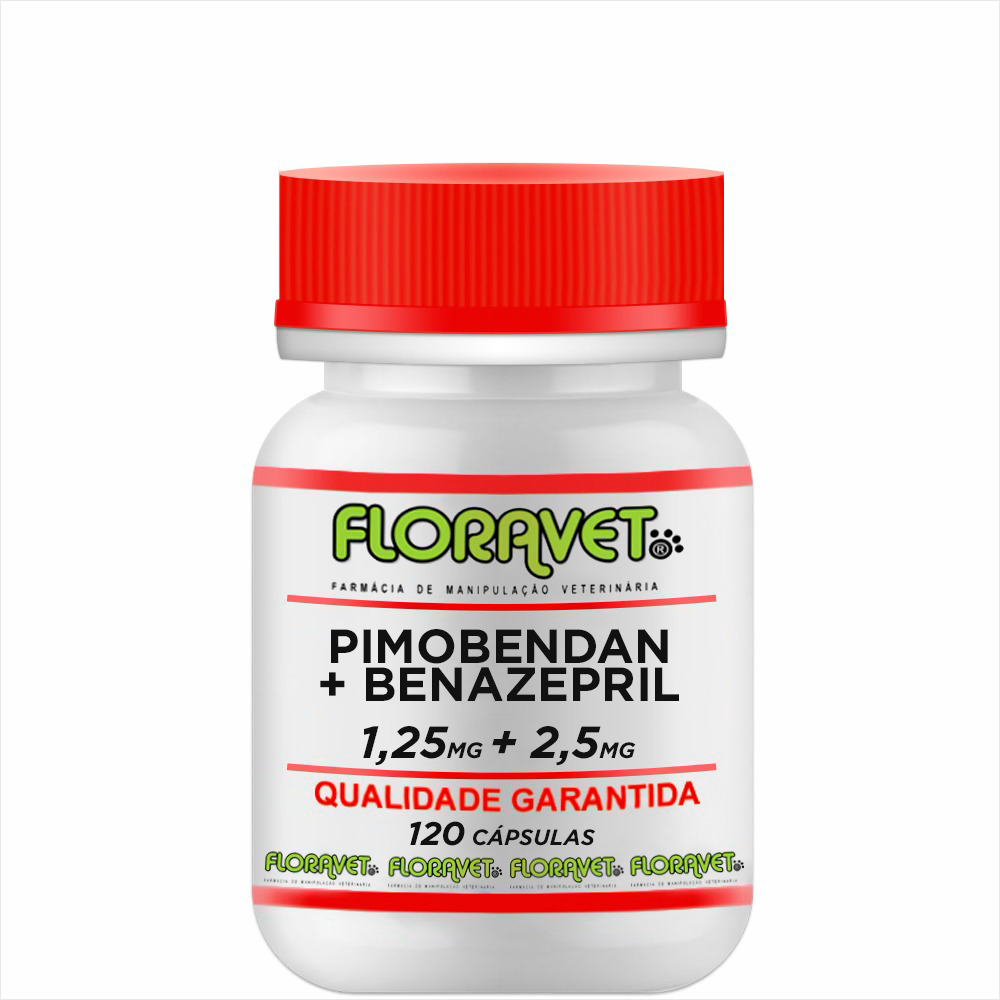 Pimobendan 1,25mg + Benazepril 2,5mg Pote 120 Cápsulas - Uso Veterinário
