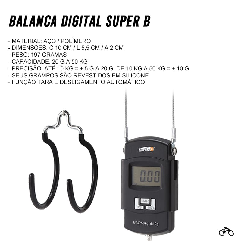 Balança Digital com Gancho Super B TB-DS10 50kg Bike
