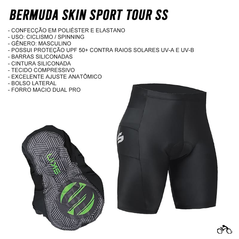 Bermuda Ciclismo Skin Sport Tour SS Fun Mtb Speed