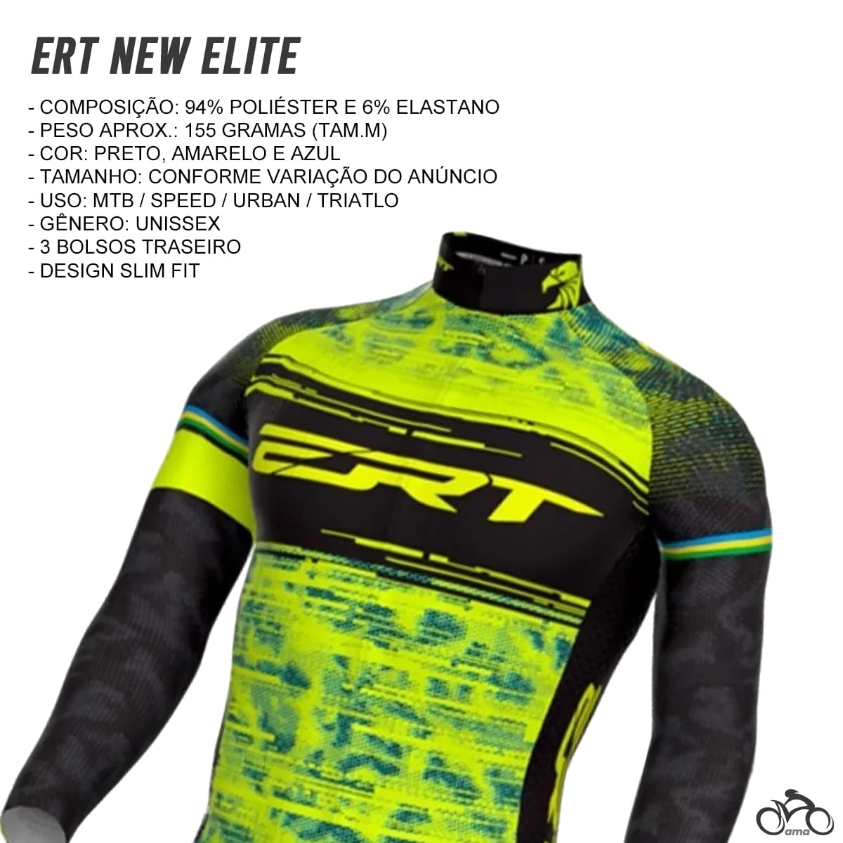 Camisa Ciclismo Ert Manga Longa New Elite The Eagle Mtb Speed