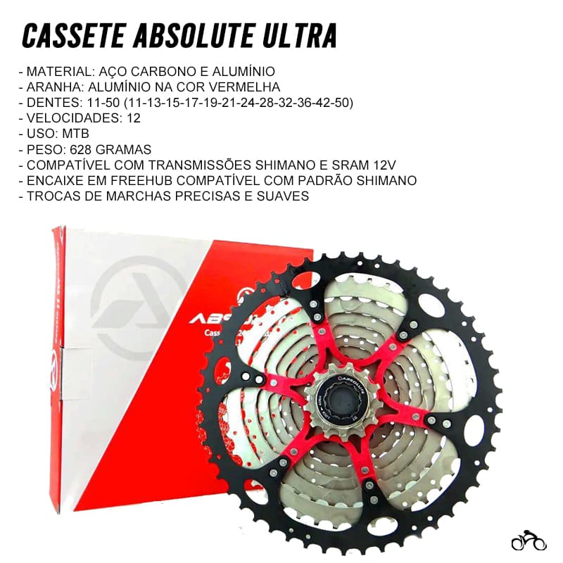 Cassete Bike Absolute Níquel Ultra 12v 11/50
