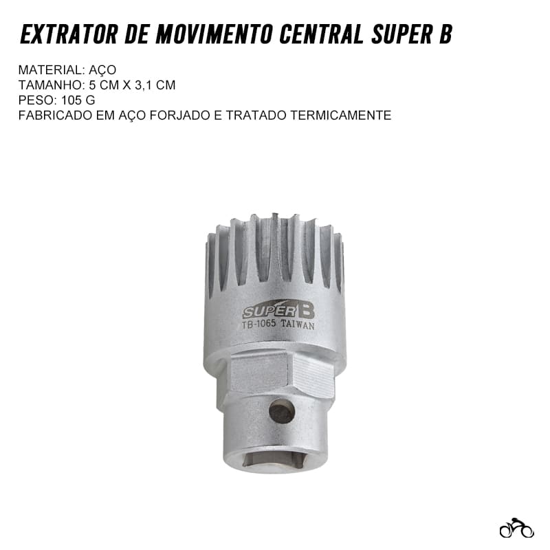 Chave Extrator de Movimento Central Super B Tb-1065 Ponta Quadrada Mtb Speed