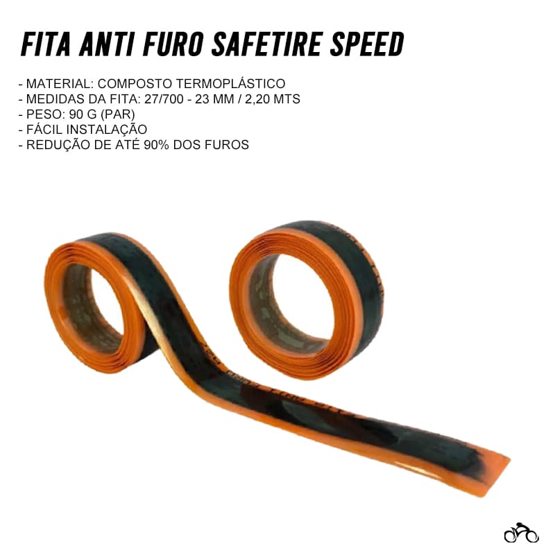 Fita Anti Furo Safetire Pneu Bike Aro Speed 700 23mm