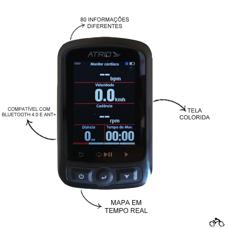 GPS para Bike Átrio Titanium BI155 Bluetooth Mtb Speed