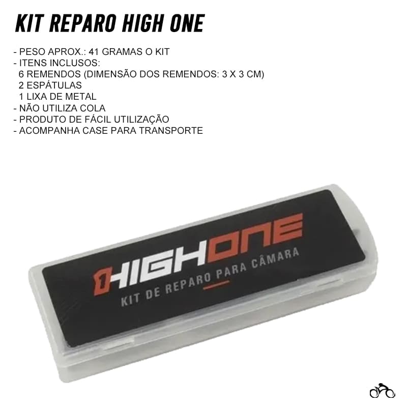 Kit Remendo Bike High One Autocolante Pneu Câmara c/ Espátulas
