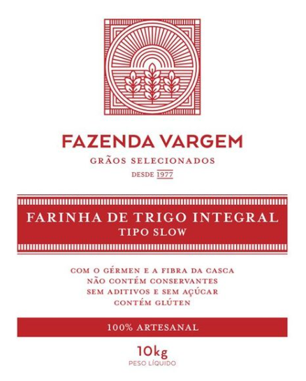 Farinha de Trigo Artesanal Slow 10kg Fazenda Vargem  Val. 01/03/2022