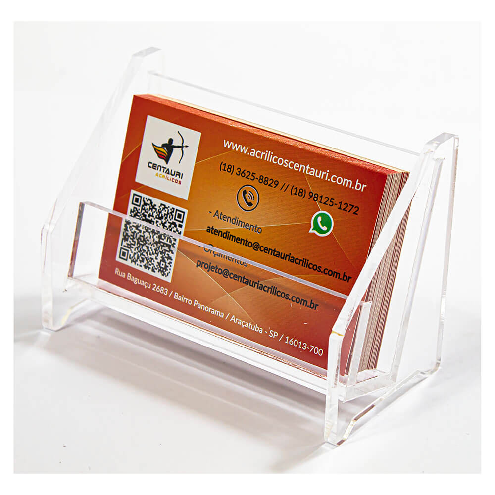 Expositor Porta Cartão De Visitas Em Acrílico Premium 4mm