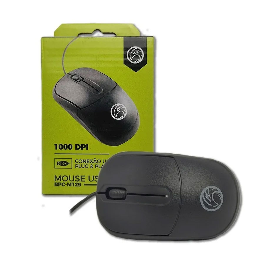 Kit 10 Unidades Mouse Óptico USB BPC-M129 Brazil PC Notebook