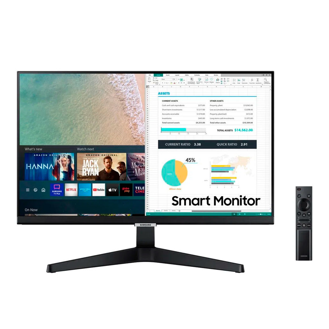 Smart Monitor Samsung 24" 24S24AM506NL Tizen Bluetooth HDMI