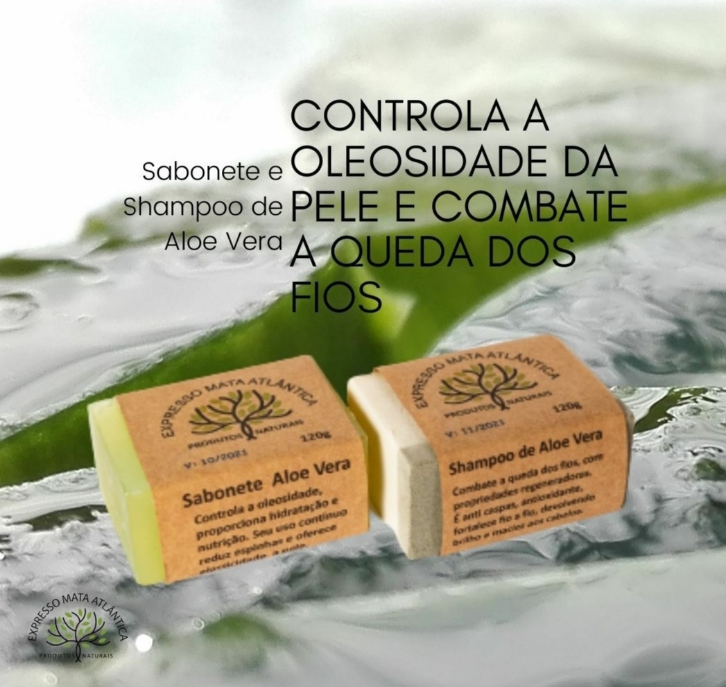 Shampoo barra e sabonete Natural Vegano  Aloe Vera da Expresso Mata Atlântica