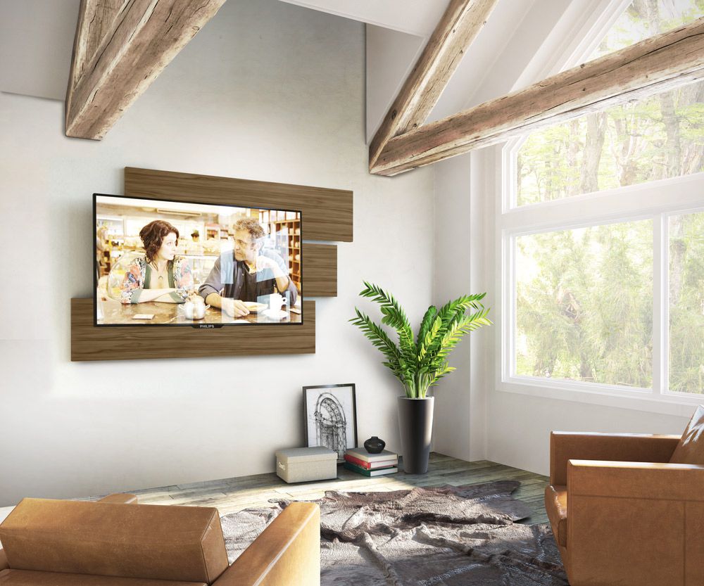 Painel decorativo com suporte para TV LED/LCD/Plasma/4K até 56 Pol